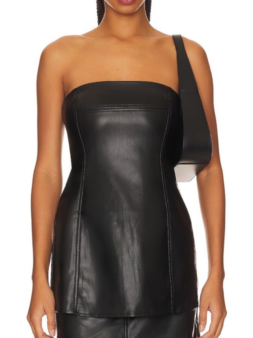 WeWoreWhat faux leather strapless
Top revolve